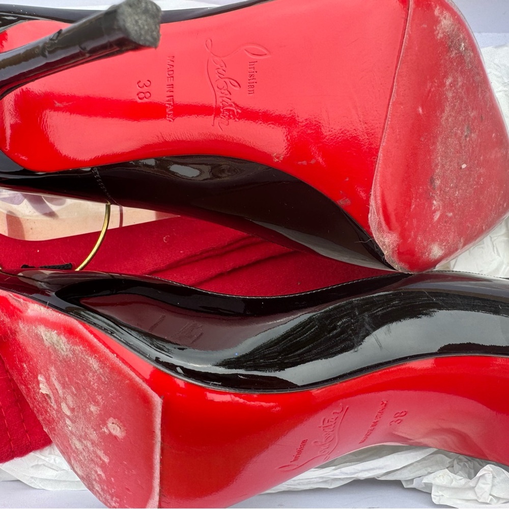 Christian Louboutin Black Heels with Red Soles - Picture 2 of 9
